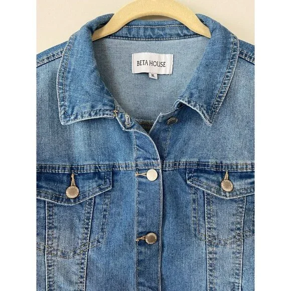 Beta House Classic Vintage Women Denim Jackets Light Blue Size XL - Picture 6 of 10